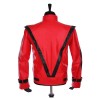 Rare MJ Red THRILLER Leather Jacket Men Gothic Party Style Fashion Jacket 